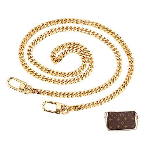 WACH AUF Taschenkette 120cm Comforty Taschenkette Gold, Kette Trageriemen, Metall Schulterriemen für Taschen, Handtaschenketten, Umhängetasche Handtasche Ersatzkette