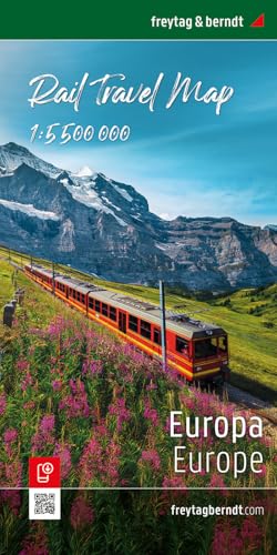 Europa, Rail Travel Map 1:5.500.000, freytag & berndt: Eisenbahnkarte mit Fährverbindungen und Ausschnitt Zentraleuropa (freytag & berndt Auto + Freizeitkarten)