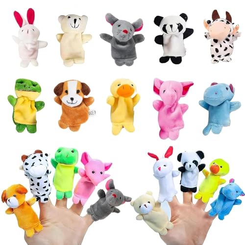 10 Stück Mini Tier Fingerpuppen, Fingerpuppen für Kinder, Mini Plüsch Fingerpuppen Baby, Cartoon Kleine Fingerpuppen Tiere Jungen und Mädchen Geschenke für Weihnachten Oster und Kinderparty