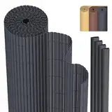 PVC Sichtschutzmatte Sichtschutzzaun 120 x 400 cm Privatsphäre Wetterfest für Garten, Balkon und Terrasse, Sichtschutz mit Strukturierte Oberfläche, Balkonumrandung mit Kabelbindern & Abdeckung