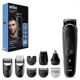 Braun All-In-One Bartpflege Bodygroomer Set, Barttrimmer / Bartschneider, Trimmer/Haarschneider Herren, Haarschneidemaschine, wiederaufladbar, 100 Min. kabellose Laufzeit, MGK5410