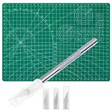 Anezus Bastelmesser, Präzisionsschneider und selbstheilende Schneidematte, Hobbymesser-Set mit 30 Hobbyklingen, Kunstmesser für Kunst, Hobby, Handwerk, Scrapbooking, Schablone