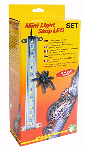 Lucky Reptile Mini Light Strip LED für Terrarien - leistungsstarke LED für kleines Terrarium - LED Leiste mit Trafo 2 Watt - stromsparende LED Terrarium Beleuchtung 1 x 22,5 cm