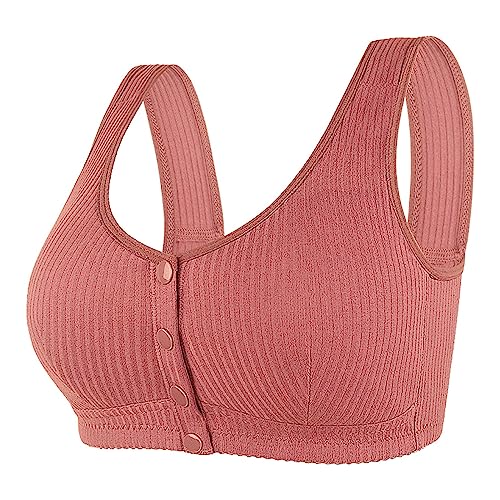 Generisch 2025 - Damen-BH ohne Stahlring, vorne geschlossen, T-Rücken, Übergröße, Nahtloser, ungefütterter BH für große Oberweite Damen Yoga Set (B, 44)
