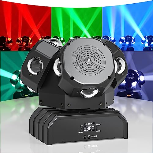 WZYBUTA 180W Moving Head LED Beam Bühnenlicht dmx512 Discolicht Partylicht RGBW Stroboskoplicht für DJ Bars Partykeller Club Disco Beleuchtung Lichttechnik