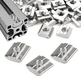 SWTYExt 30 Stück Nutensteine M8 Typ B Nutensteine Nut 8 Nutsteine Set Kohlenstoffstahl T- Nut Schiene Nutenstein M8 Gleitmuttern Schwer für 30-Serie Aluminiumprofil Extrusionsschlitz