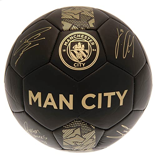 Manchester City FC Man City Phantom Signature Ball, Schwarz, Gold, Größe 5, für Erwachsene, Unisex, Mehrfarbig (Mehrfarbig)