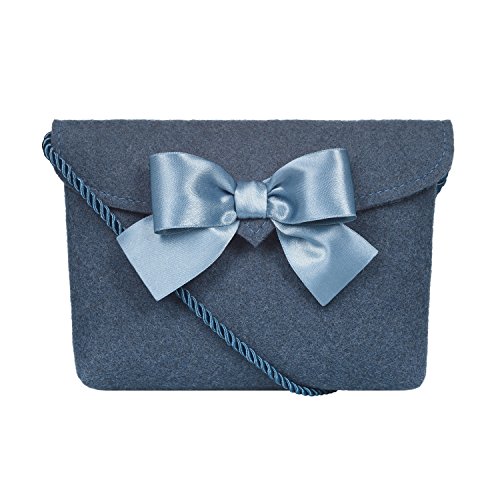 Almbock Trachten-Tasche Lilly in blau taubenblau - Trachtentasche handmade, handgemacht, aus 100% echtem Wollfilz, Tasche mit Schleife