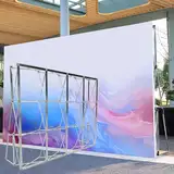 Plakatrahmen für Messedisplays, Pop-up-Hintergrund für den Innen- und Außenbereich mit Reißverschlüssen und Stützstangen, tragbarer Ausstellungsständer für Messestände (Größe: 2,3 m (7,5 Fuß