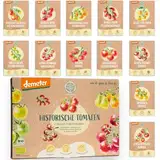 BIO Historisches Tomatensamen Set: 12 Sorten Demeter Tomaten Saatgut | Seltene, alte u. mini Tomatensorten allesamt samenfest | Gemüse Samen für Balkon, Hochbeet, Garten & als Geschenk | Loveplants