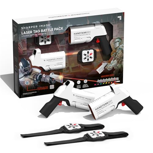 Sharper Image 1214006271 - Laser Tag Battle Pack - Laserpistolen für 2 Spieler inkl. 2 Micro-Schadenssensoren - für Kinder ab 8 Jahren