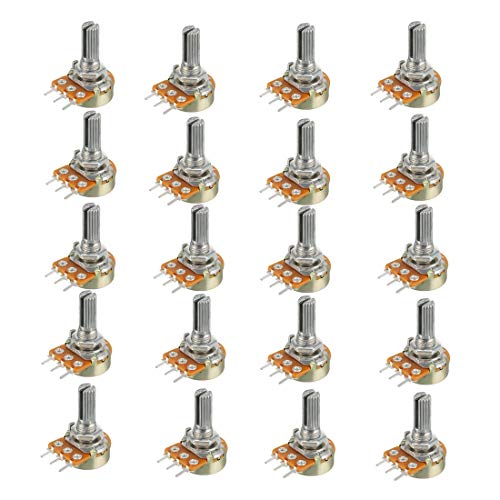 Hailege 20pcs WH148 Eingelenk-Potentiometer 10K B10K Variable Widerstände 15mm Welle 3Pins 10K Ohm Potentiometer