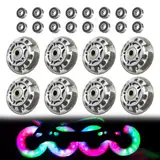 LEKEFETO 8 Stück Inline Skate Rollen, 72MM silbertransparent inliner Rollen, Inline Skate Teile Räder mit 16 Stück kugellager,Universell für alle Arten von Rollschuhen