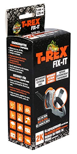 T-Rex Fix-It Glasfaser Reparatur-Set – Wasserdichtes, hitzebeständiges Klebeband zum Reparieren & stabilen Fixieren für innen & außen – 50mm x 1,25m