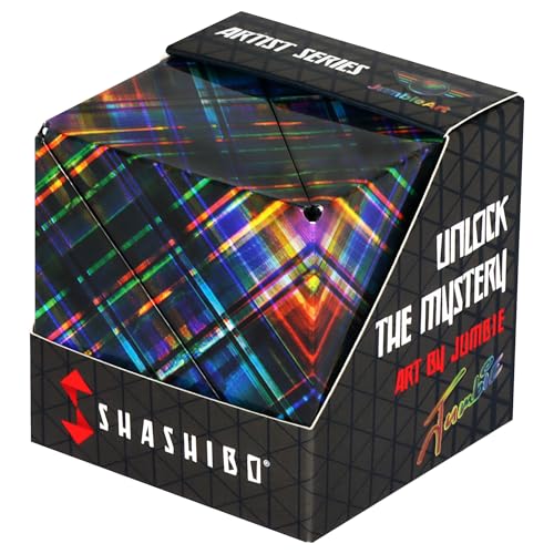 SHASHIBO Formwechsel-Box – Preisgekrönter, patentierter Zappelwürfel mit 36 Seltenerdmagneten – lässt Sich in über 70 Formen verwandeln (Artist Series - Disco Plaid)