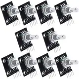 10pcs KY-040 Drehwinkelgeber Drehgeber Rotary Encoder Modul 360 Grad Drehgeber,Encoder Rotary Encoder Code-Schalter Digital Potentiometer