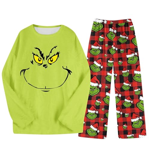 ?????? Pyjama Damen Weihnachten Weihnachts Nachthemd Damen Weihnachten Pyjama Weihnachten Pyjama Schlafanzug Damen - Sexy Pyjama für Frauen Warme Pyjama Damen Schlafanzug Mädchen Rot L