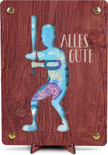 Baseball - XL Geldgeschenk aus Holz inkl. Ständer | Baseball Geschenk, Baseball Deko, Geldgeschenke, Wunscherfüller, Geldgeschenk Geburtstag, Geldgeschenke Geburtstag, Geburtstagskarte