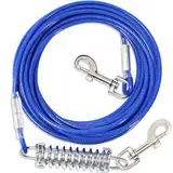 Hofleine Für Hunde mit Stoßdämpfender,3-15m Hofleine Tie Out Leinen,Tie Out Cables Für Hunde Hofleine(Blau,3m)