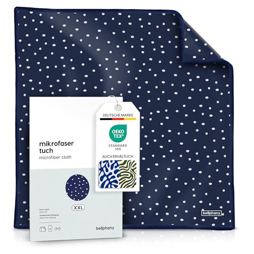 Bellphany XXL Brillenputztuch 30x30cm - Mikrofasertuch Microfaser Optikerqualität zur Reinigung von Brille, Smartphone, Tablet, Kamera, Sphere