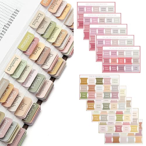 150 Stück Bible Tabs,Pink Bibelregister Selbstklebend,Llaminierte Bibelregister,Aufkleber Laminierte Bibel-tabs,Bibelmarker Zubehör,Böhmischer Stil,Leicht zu Lesen und zu Finden,Christliche Geschenke