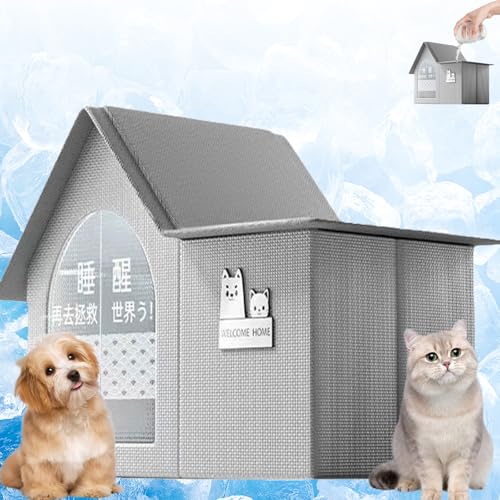 kühlhaus für Katzen,kühlhaus für Hunde,pet Cooling House,kühlhaus Katze, Sommer Kühlhaus Katze Kühlhaus Kühlung,Cat air Conditioning House,Tragbarer Kühlhaus für Katzen und Hunde (L)