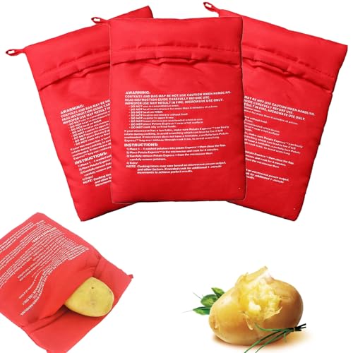 3 Stück Mikrowellen Kartoffelbeutel,Kartoffel Tasche,Kartoffelsack,Kartoffelsack Mikrowelle,Kartoffel Express,Mikrowelle Beutel,Mikrowelle Kartoffeln,Kartoffel Mikrowelle,Mikrowellen-Kochbeutel