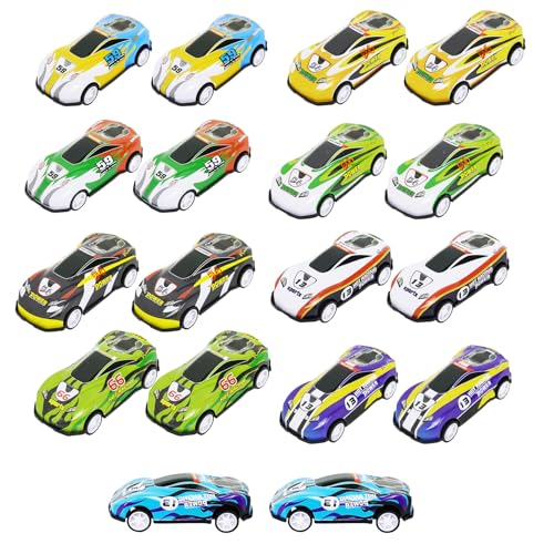 20 Stück Mini Auto Set, Spiele Stunt Spielzeugauto, Rennauto Metall, Mini Push and Go Auto Spielzeug, Aufziehautos mit Rückzug, Pull Back Autos für Mädchen Jungen Spielzeug Geschenk, Zufällige Farbe