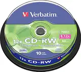 CDRW 80MIN 700MB 8-10X SUPLSCRATCH RESISTANT 10PK SPINDEL