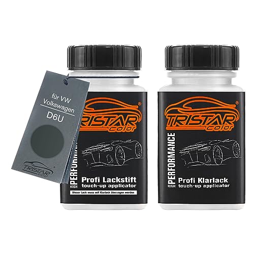 Autolack Lackstift Set für VW/Volkswagen D6U Dunkelgrün Metallic/Dunkelgrun Metallic Basislack Klarlack je 50ml