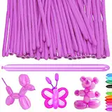 YOUYIKE 100 Stück Modellierballons, Lange Luftballons zum Formen, Modellier Luftballons für Tiere, Magischer Ballon, für Geburtstage Veranstaltungen Dekoration, Partys, Hochzeiten (Violett)