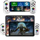 Megadream Game Controller für iPad/Tablet, Mobiles Wireless Gamepad, Bluetooth RGB Teleskop Joystick für Android/iOS/PC/Smartphones, 13-25cm, für COD/Genshin (weiß)