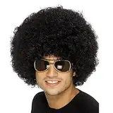 KALUROIL Afro PERÜCKE Lockenkopf Wig Black Afroperücke Lockenperücke Fasching Karneval Unisex 70er Jahre Funky Afro Perücke, One Size, （Schwarz）