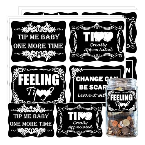 7,6 x 10,2 cm Tipp-Aufkleber Tipps Sehr geschätzt Tip Me Baby Feeling Tipsy Change Can Be Scary Tip Your Kellnerinnen Stoßstangen-Aufkleber für Partygeschäft, Bar, Kaffee, Restaurant, Auto, Laptop, 8