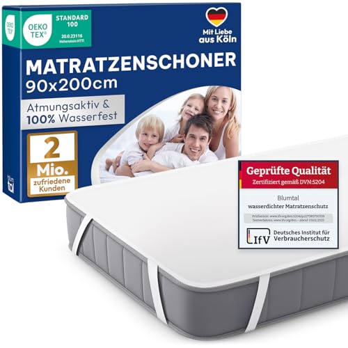 Blumtal® Matratzenschoner 90 x 200 cm wasserdicht - Oeko-Tex zertifizierte Inkontinenzunterlage waschbar - wasserdichte Matratzenauflage 90x200cm - Matratzenschutz wasserdicht - Nässeschutz 90x200