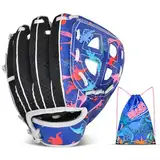 OlyPegic Baseballhandschuh für Kinder - Premium Synthetikleder mit Einlauf-Technologie | Verstärkte PU-Handfläche | Atmungsaktives Mesh-Rücken | Luxus-Plüschfutter | Für Tee Ball & Jugendliga