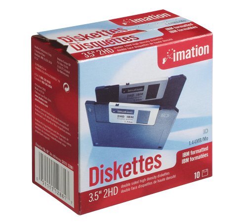 Imation - 3,5 Zoll DS-HD IBM formatiert - Schwarz, 10 Stück