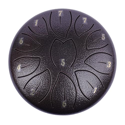 Rain Drum Steel Tongue Drum(6 Zoll, 11 Noten) Handpan Zungentromme mit Schlägeln,Tragetasche,Fingerschutz Handpfannentrommel für Meditation Yoga Klangheilung (H)