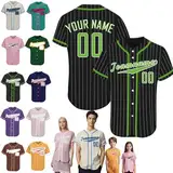 Baseball-Trikot, individuelles Logo, personalisiertes Softball-Trikot, Hemd, Nadelstreifen, Baseball-Uniform für Herren, Damen, Jugend, Schwarz, M