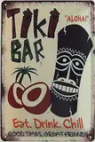 Generisch Blechschild 20 x 30 cm gebogen The Tiki Bar Hawaii Cocktails Aloha Eat Drink Chill Deko Geschenkschild