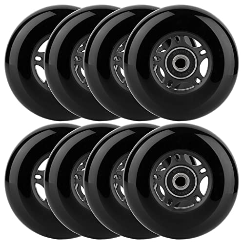 WHEELCOME Inline-Skate-Räder für Außen- und Innenbereich, Rollschuh-Räder, 85a Rollhockey-Räder mit Kugellagern, ABEC-9 für Roller-Gepäckreparatur, 64 mm, 70 mm, 72 mm, 76 mm, 80 mm Durchmesser,