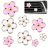 8 Stück Gänseblümchen Blume Auto Lufterfrischer Clip Autozubehör Innenraum Deko Frauen Aromatherapie Ätherisches Öl Diffusor Auto-Dekorationszubehör Deko Innen (Rosa,Weiß)…