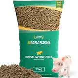 Agrarzone Minischweinfutter Pellets 25 kg - Weizen Schweinefutter 25KG für Minischweine & Zwergschweine - 100% gentechnikfrei