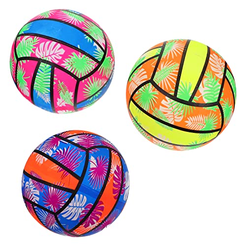 VICASKY Aufblasbarer Volleyball 3 Stück Bunter PVC-Poolball 22 cm Aufblasbarer Volleyball Sommerstrand Schwimmbad Wasserspielzubehör Für Kinder Und Erwachsene