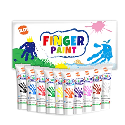 BLOT Fingermalfarben 10 x 36ml Fingerfarben für Kinder Ungiftig Fingermalerei LernspielzeugFingerfarbe Ungiftig und Abwaschbar