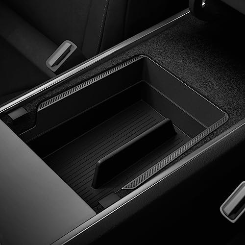 Spigen Tesla Model 3 2021-2023 Model Y Armlehnen Mittelkonsolen Organizer für Tesla Model 3 und Y Zubehör - Carbon Edition