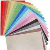 VGOODALL Glitzerpapier zum Basteln, Bunt Glitzer Papier A4 10 Farben 20 Blatt 250g/m² Glitterkarton zum Basteln und Gestalten