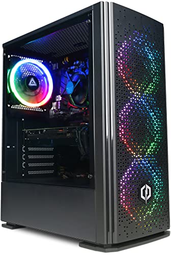 CYBERPOWERPC Wyvern Gaming-PC - AMD Ryzen 5 4500, Nvidia RTX 3060 12GB, 16GB RAM, 500GB NVMe SSD, 650W 80+ PSU, WLAN, Windows 11, Blaze RGB