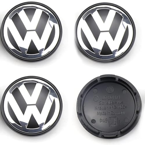 4 Stück Nabendeckel für VW 65mm Radnabendeckel Felgendeckel Felgenkappen Nabenkappen Wheel Caps Radnabenabdeckung