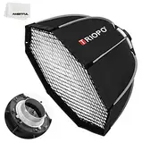 Triopo 120 cm Fototafel Bowens Mount Octagon Umbrella Softbox Quick Installation Softbox + Honeycomb Grid für Studio Strobe Outdoor Fotografy